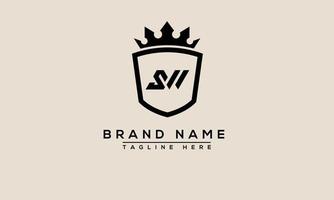 SW Unique Company Brand Name LOGO DESIGN vector