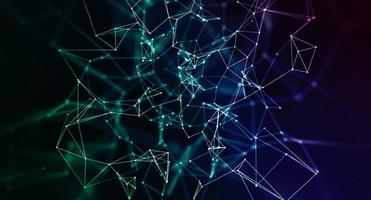 Abstract geometric background blue and green with triangular cells for design and with broken, photo