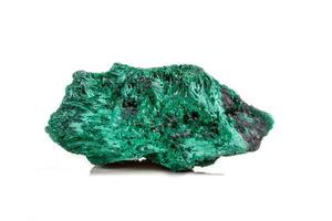 Macro mineral stone plisoviy, plush, satin malachite on a white background photo