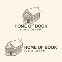 Logo design with book house concept vector