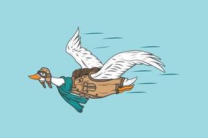 ilustración de un blanco cisne en piloto engranaje vector