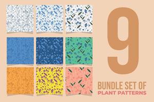 Bundle set of plant patterns with nine variations vector