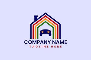 Flat home game logo template design illustration vector