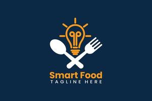 Flat smart food logo template vector illustration