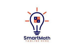 Flat smart mathematics logo template vector design