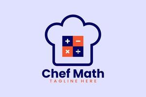 Flat chef mathematics logo template vector design