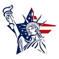 Liberty and Star USA Flag element vector