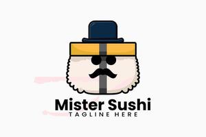 plano moderno modelo señor Sushi logo vector