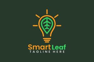 Flat smart leaf logo template vector illustration