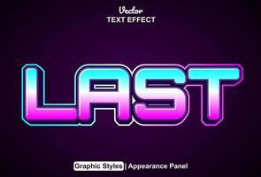 last text effect with graphic style and editable. vector