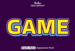 Game text effects with graphic style and editable. vector