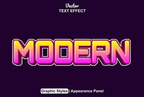 modern text effect with graphic style and editable. vector