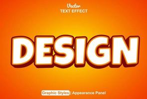 design text effect with graphic style and editable. vector
