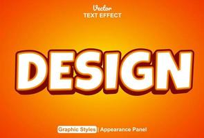 design text effect with graphic style and editable. vector