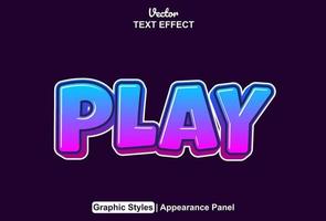 text effect play with graphic style and editable. vector