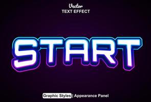 start text effect with graphic style and editable. vector
