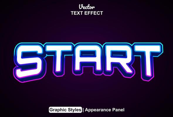 start text effect with graphic style and editable.