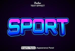 sport text effect with graphic style and editable. vector