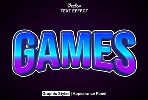 Games text effects with graphic style and editable. vector