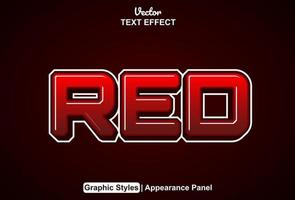 red text effect with graphic style and editable. vector