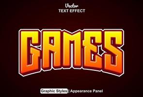 Games text effects with graphic style and editable. vector