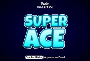 super ace text effect with graphic style and editable vector