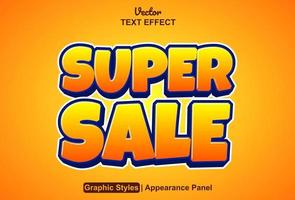 super sale text effect with graphic style and editable. vector