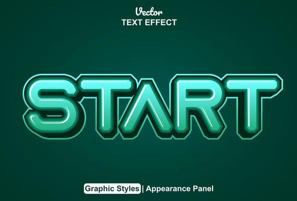 start text effect with graphic style and editable.