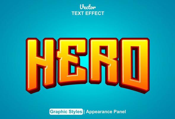 hero text effect with graphic style and editable.