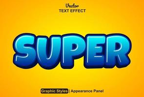 super text effect with graphic style and editable. vector