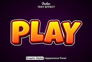 text effect play with graphic style and editable. vector