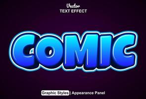 comic text effect with graphic style and editable. vector