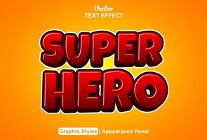 super hero text effect with graphic style and editable. vector