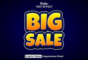 big sale text effect with graphic style and editable. vector