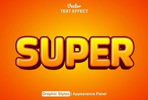 super text effect with graphic style and editable. vector