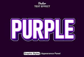 purple text effect with graphic style and editable. vector