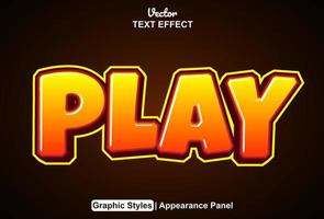 text effect play with graphic style and editable. vector