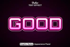 good text effect with graphic style and editable vector