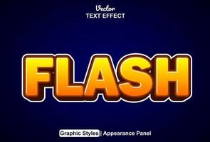 flash text effect with graphic style and editable. vector