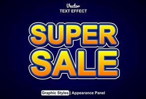 super sale text effect with graphic style and editable. vector