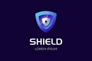 cyber defense shield logo for internet data security design vector
