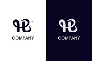 letter HB or BH initial lettering logo design for abstract identity business name vector