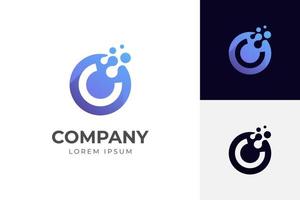 initial Letter c with dots logo icon design for technology brand identity design vector