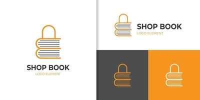 line book logotype icon design element for Book Store logo design template vector