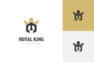 letter M with King spartan simple logo design suitable for game developer or e-sport team identity vector