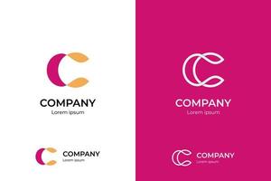 Logo C monogram modern letter, letter CC elegant business emblem logo with overlapping lines symbol vector