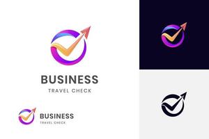 modern color agency travel check business logo. transport, logistics delivery logo design with black simple logo vector