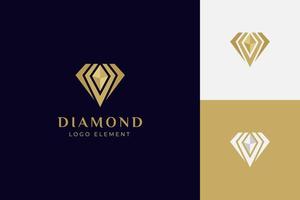 lujo línea diamante o joya con joyería elegante logo icono diseño concepto para joyería tienda negocio identidad logo vector