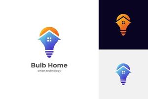 inteligente casa logo icono diseño elemento con hogar y ligero bulbo o lámpara diseño concepto para tecnología sistema en casa símbolo o firmar vector