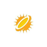 sol vector aislado diseño de icono de verano. símbolo del sol amarillo vectorial